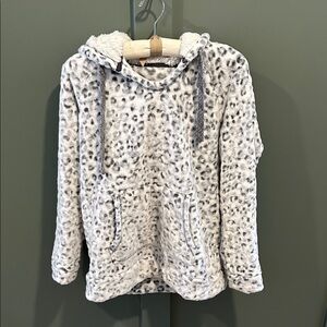 Leopard Print Fleece Hoodie